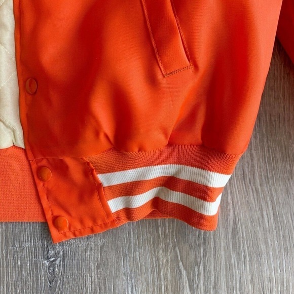 VINTAGE Weathercaster Patch Cominco American Orange Jacket Bomber Coat Medium - Picture 3 of 7